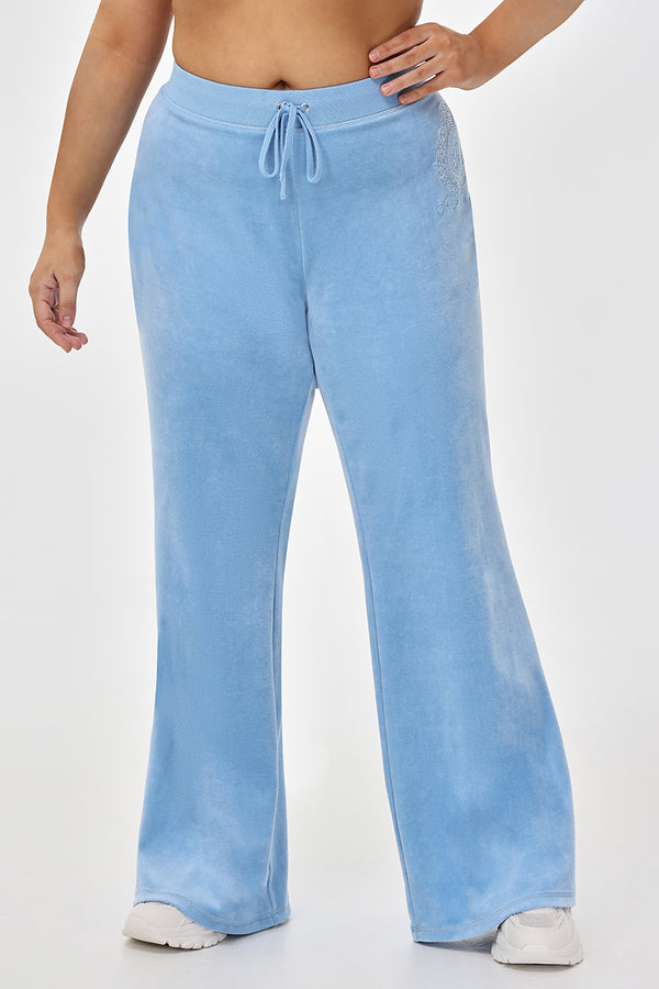Juicy Couture Plus-Size Crown Heritage Cotton Velour Track Pants