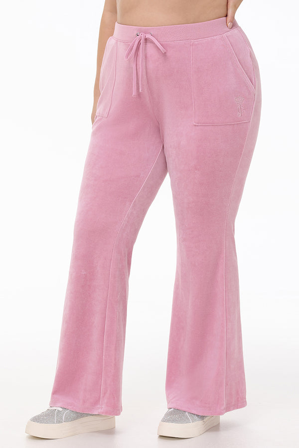 Juicy Couture Plus-Size Heritage Cotton Velour Track Pants