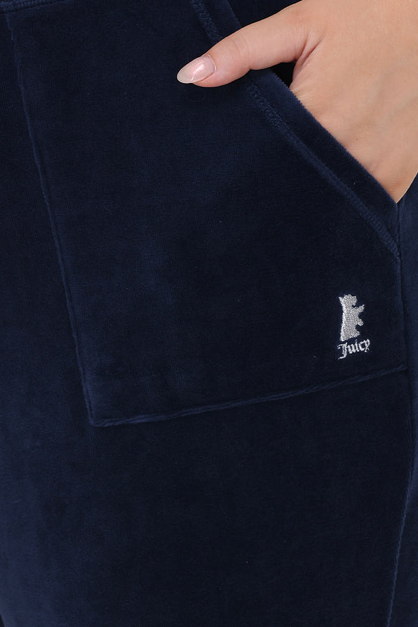 Juicy Couture Plus-Size Hollywood Scottie Snap Pocket Cotton Velour Track Pants