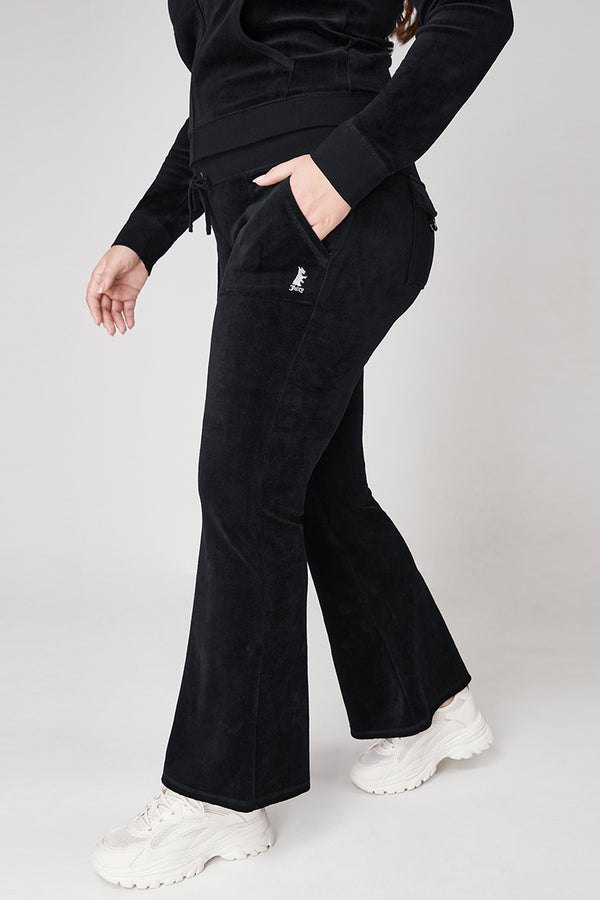 Juicy Couture Plus-Size Hollywood Scottie Snap Pocket Cotton Velour Track Pants