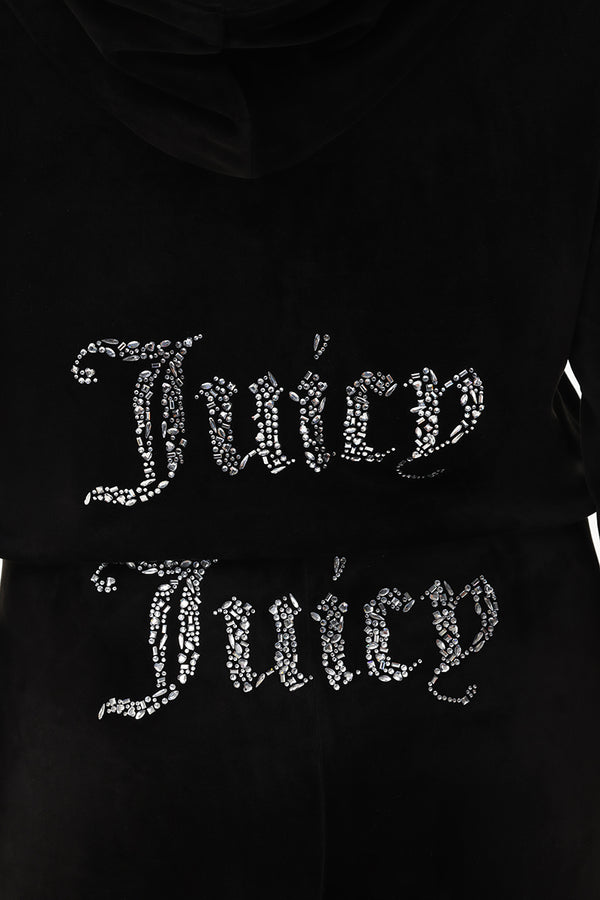 Juicy Couture Plus-Size Mixed Crystals Velour Hoodie