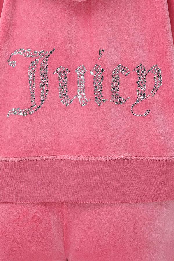 Juicy Couture Plus-Size Mixed Crystals Velour Hoodie