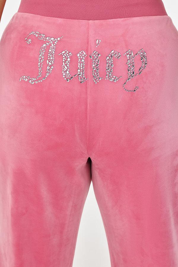 Juicy Couture Plus-Size Mixed Crystals Velour Track Pants
