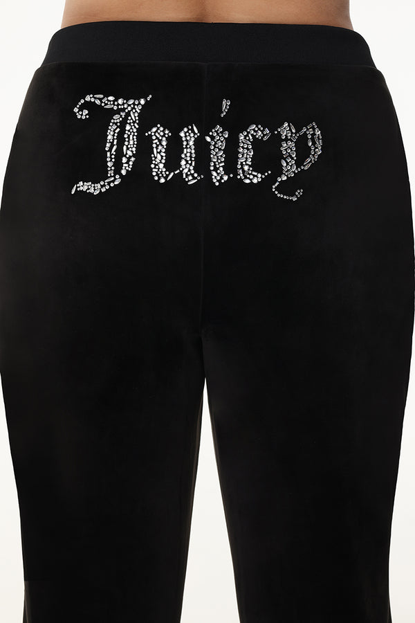 Juicy Couture Plus-Size Mixed Crystals Velour Track Pants