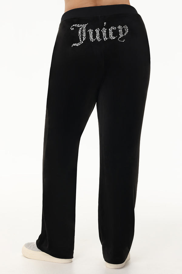 juicy couture Plus-Size Mixed Crystals Velour Track Pants