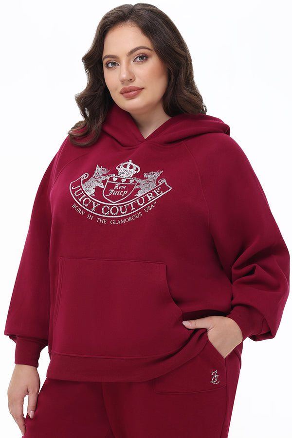 Juicy Couture Plus-Size Oversized Fleece Scottie Dog Hoodie