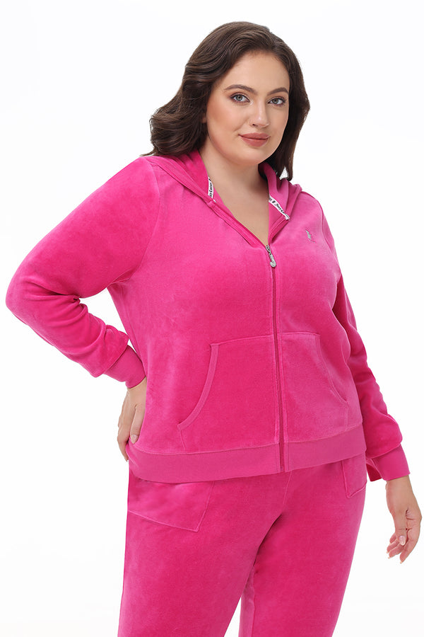 Juicy Couture Plus-Size Scottie Cotton Velour Hoodie