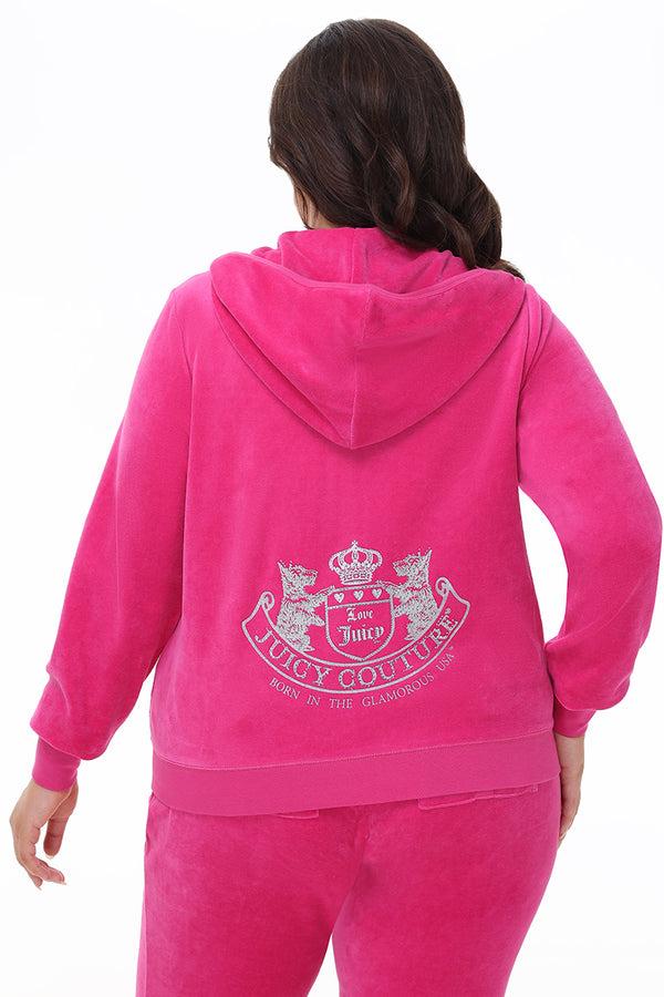 Juicy Couture Plus-Size Scottie Cotton Velour Hoodie