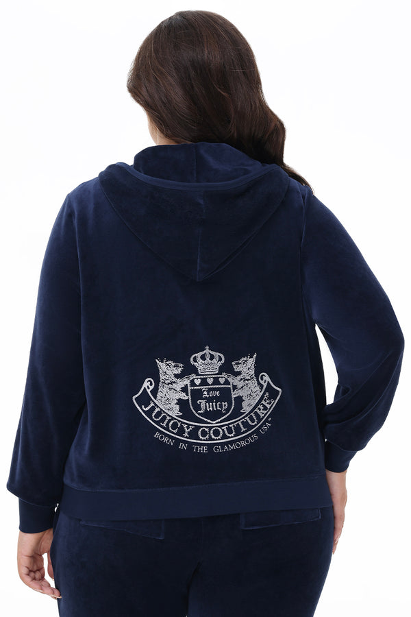 juicy couture Plus-Size Scottie Cotton Velour Hoodie