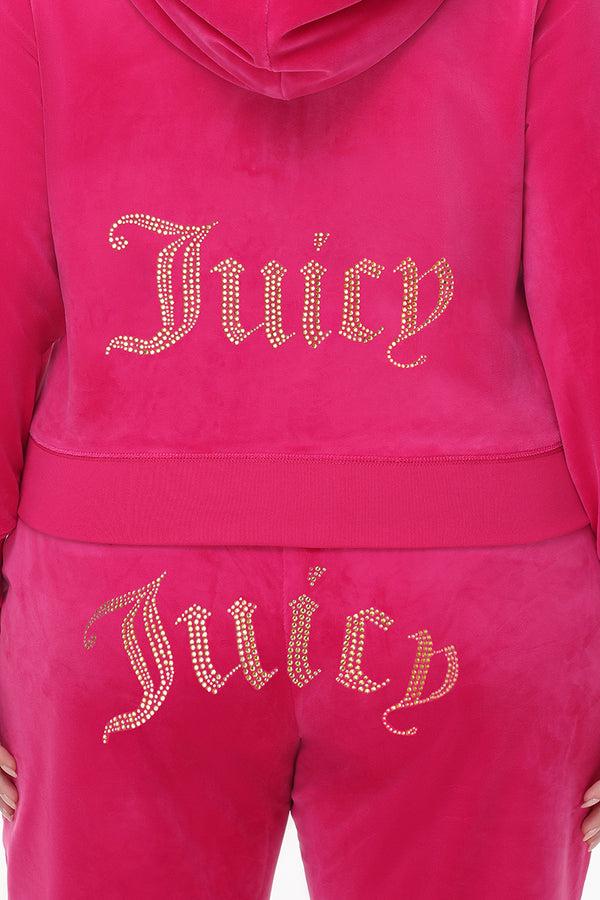 Juicy Couture Plus-Size Technicolor Customizable Big Bling Velour Hoodie