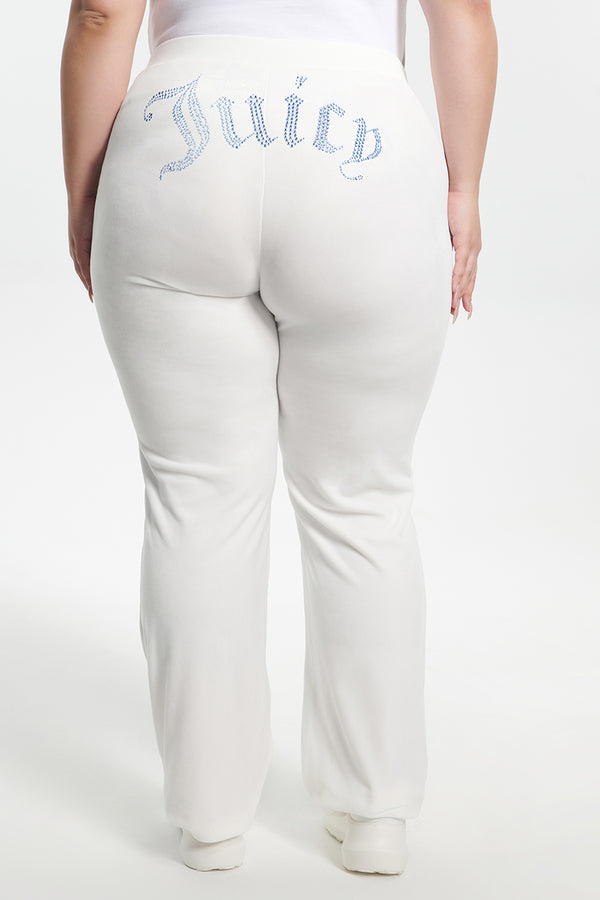 Juicy Couture Plus-Size Technicolor Customizable Big Bling Velour Track Pants