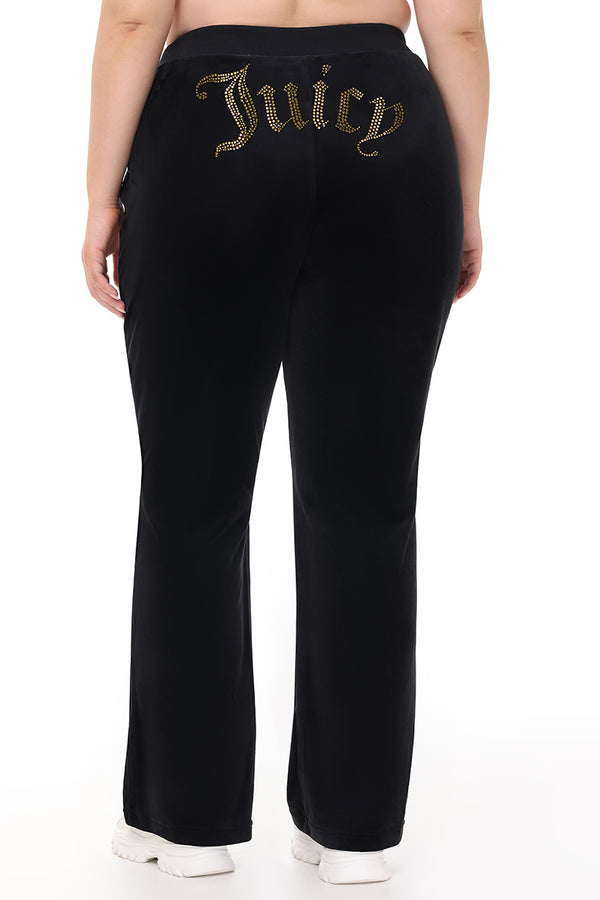 Juicy Couture Plus-Size Technicolor Customizable Big Bling Velour Track Pants