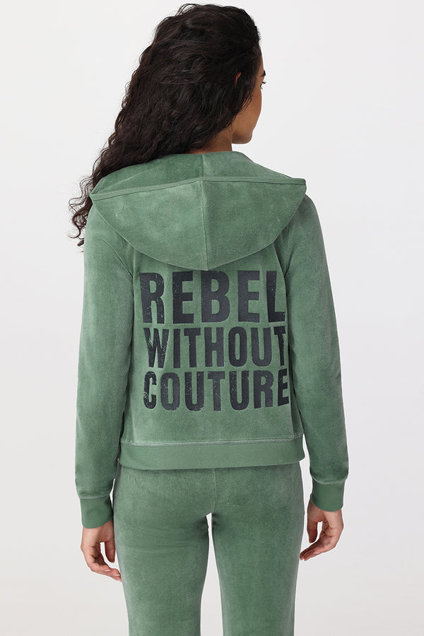 juicy couture Rebel Without Couture Heritage Cotton Velour Hoodie