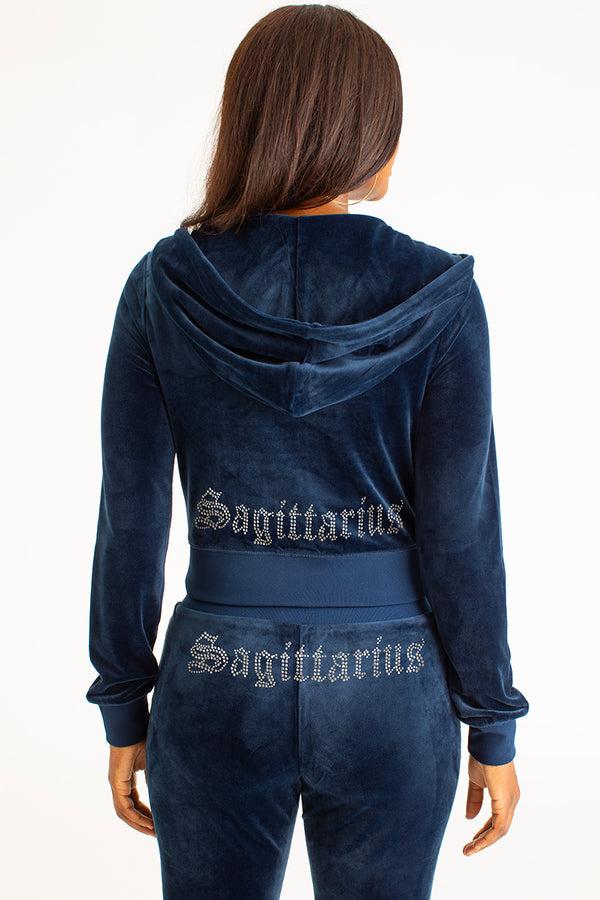Juicy Couture Sagittarius Customizable Big Bling Velour Hoodie