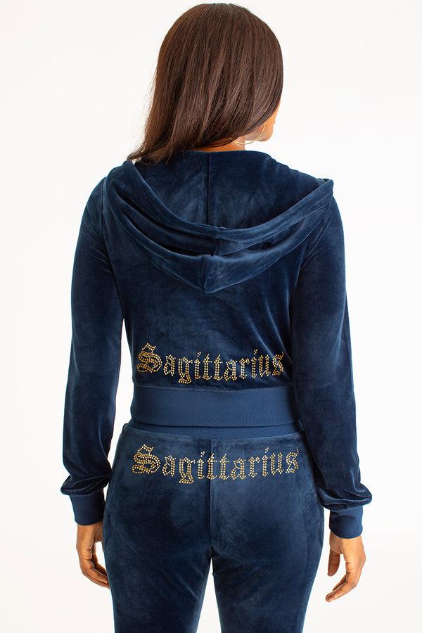 juicy couture Sagittarius Customizable Big Bling Velour Hoodie