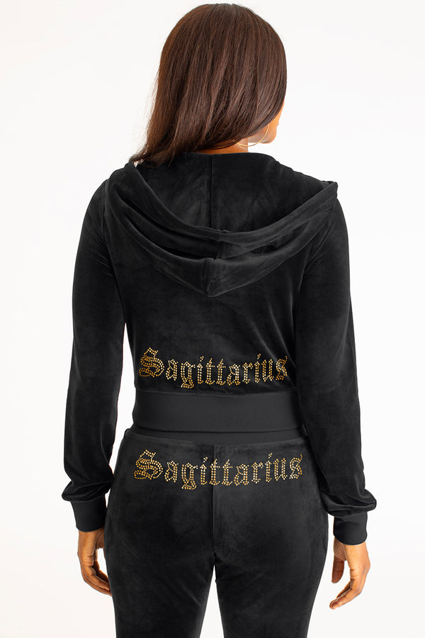 juicy couture Sagittarius Customizable Big Bling Velour Hoodie