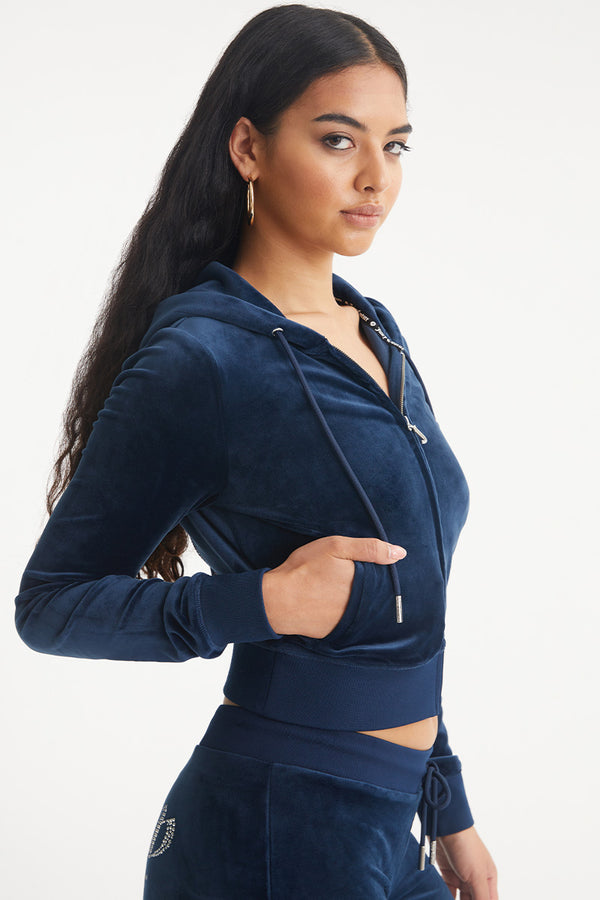 Juicy Couture Scorpio Customizable Big Bling Velour Hoodie