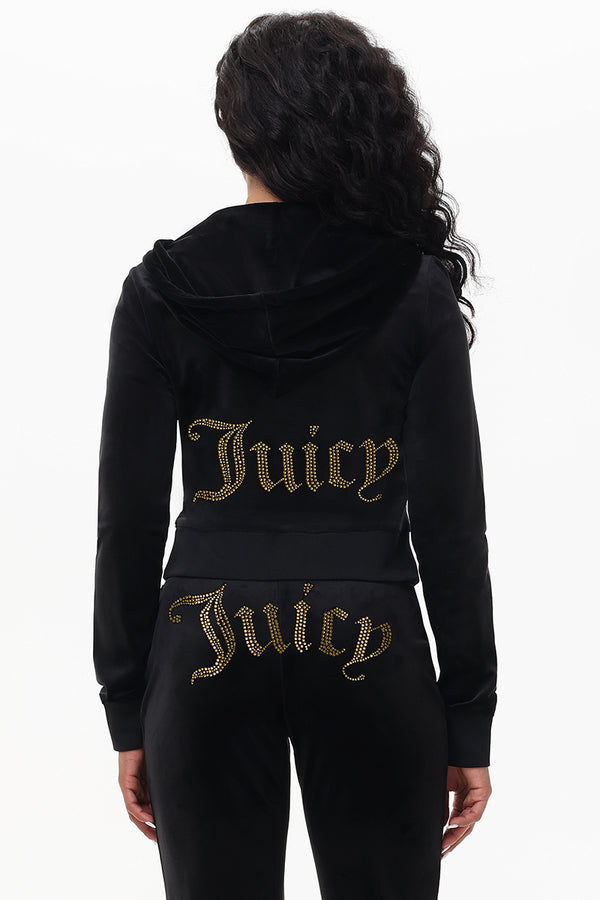 Juicy Couture Technicolor Customizable Big Bling Velour Hoodie