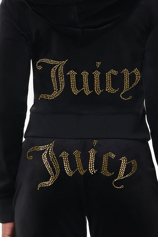 Juicy Couture Technicolor Customizable Big Bling Velour Hoodie