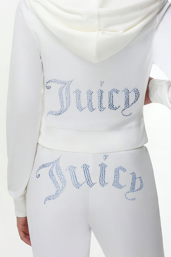 Juicy Couture Technicolor Customizable Big Bling Velour Hoodie