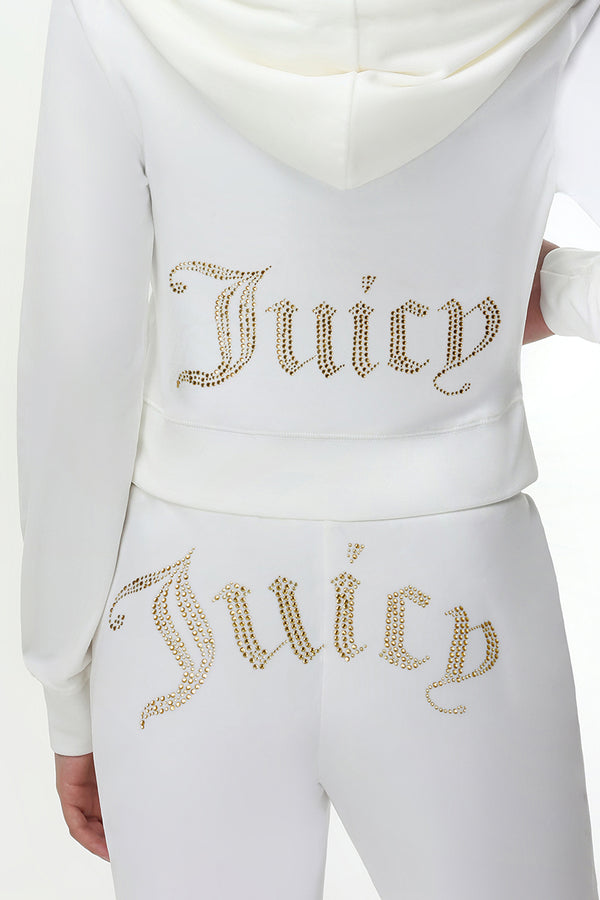 Juicy Couture Technicolor Customizable Big Bling Velour Hoodie