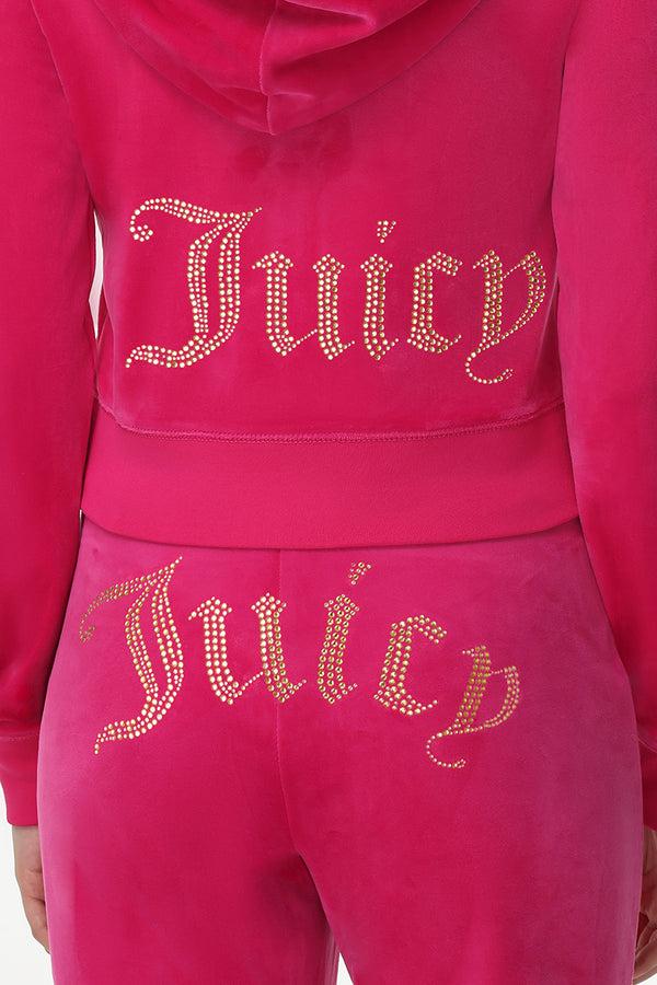 Juicy Couture Technicolor Customizable Big Bling Velour Hoodie