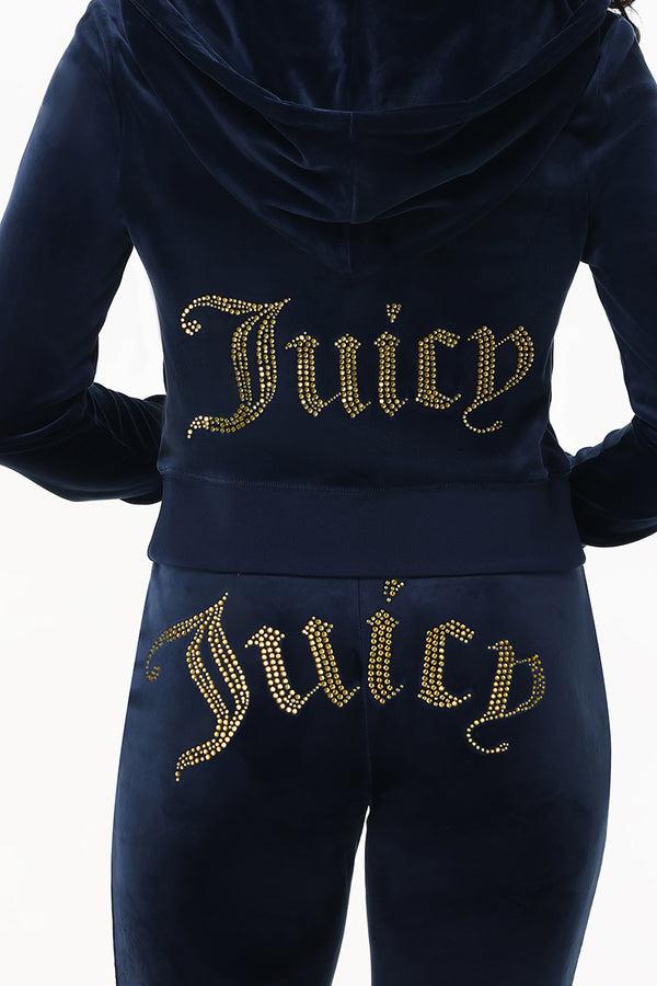 Juicy Couture Technicolor Customizable Big Bling Velour Hoodie