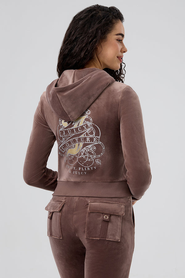 Juicy Couture Thirty Flirty And Juicy Velour Hoodie