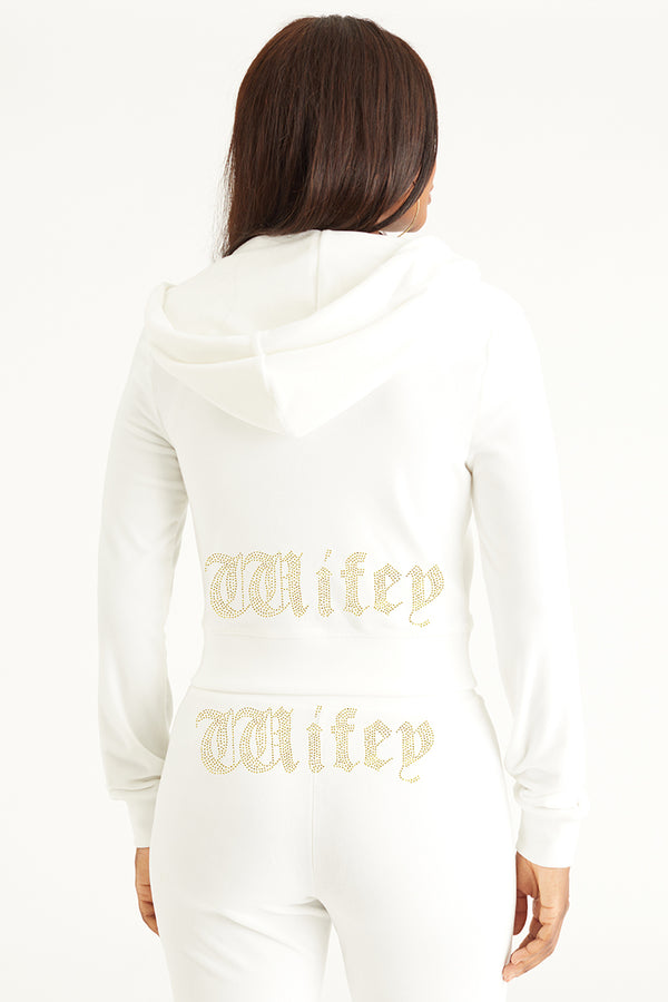 Juicy Couture Wifey Customizable Big Bling Velour Hoodie