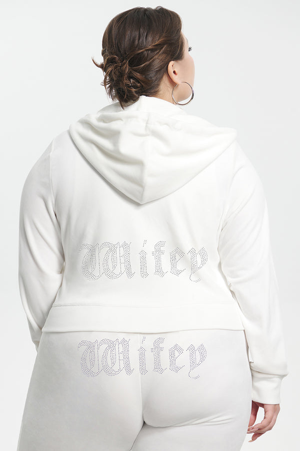 Juicy Couture Wifey Customizable Big Bling Velour Hoodie