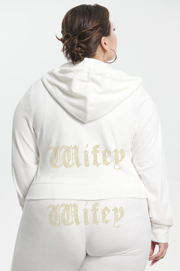 Juicy Couture Wifey Customizable Big Bling Velour Hoodie