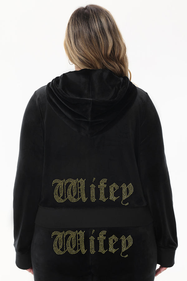 Juicy Couture Wifey Customizable Big Bling Velour Hoodie