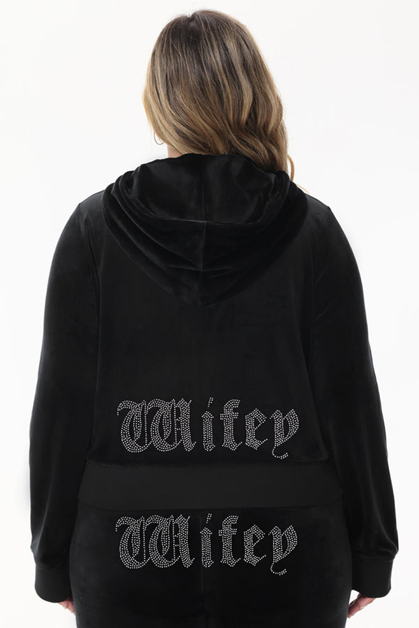 Juicy Couture Wifey Customizable Big Bling Velour Hoodie