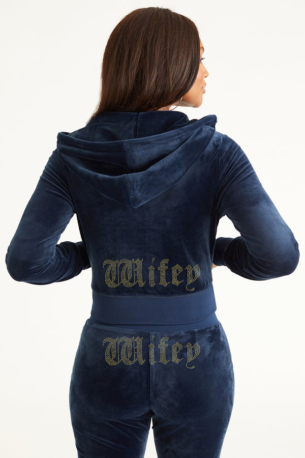 Juicy Couture Wifey Customizable Big Bling Velour Hoodie