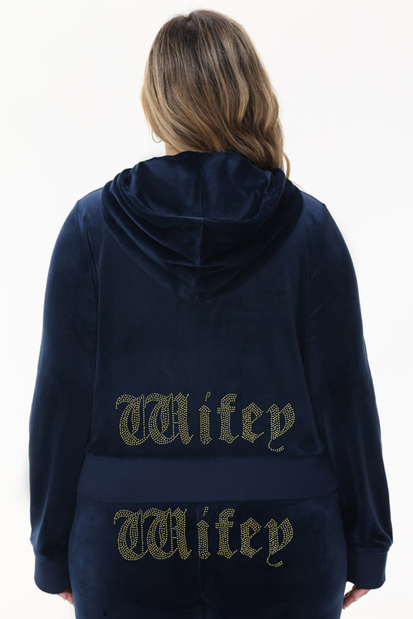 Juicy Couture Wifey Customizable Big Bling Velour Hoodie