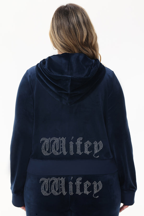 Juicy Couture Wifey Customizable Big Bling Velour Hoodie