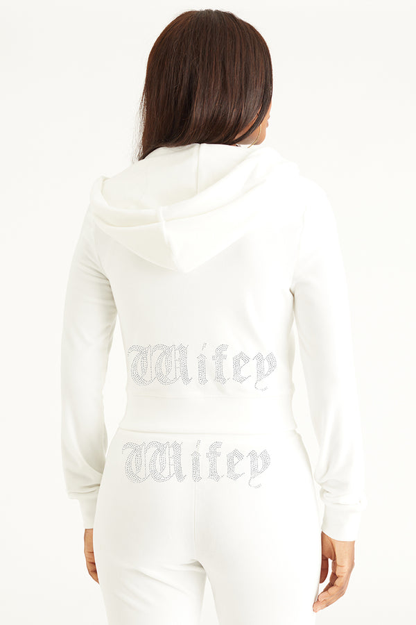 juicy couture Wifey Customizable Big Bling Velour Hoodie