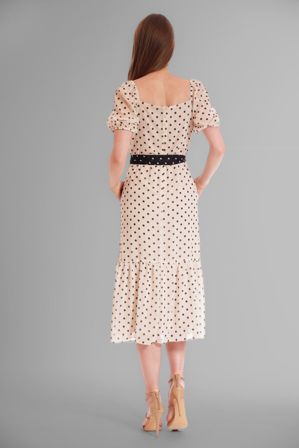 Julia Jordan 1PC SS SURPLICE MIDI DRESS BLACK/WHITE