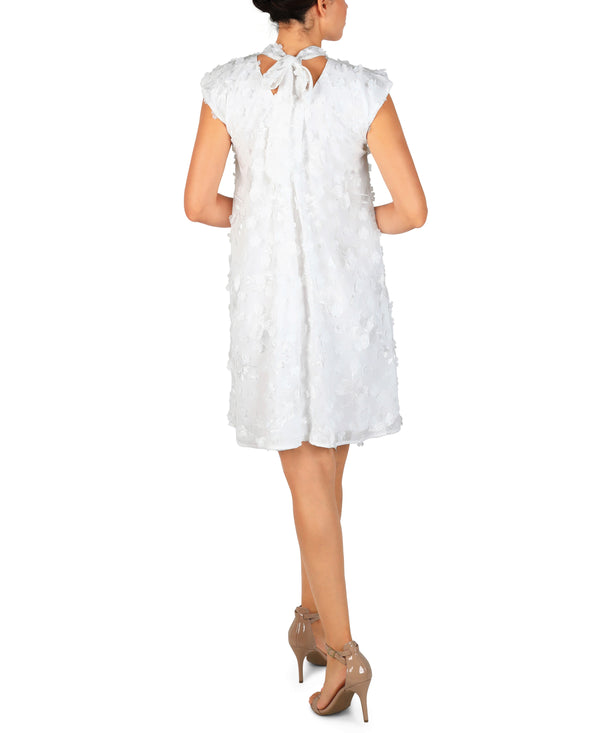 Julia Jordan 3D Floral And Embroidery A-line Dress Ivory