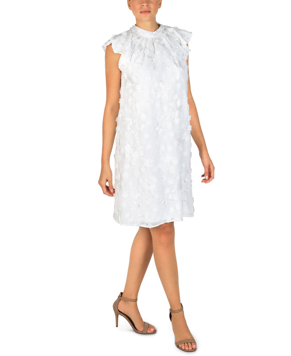 julia jordan 3D Floral and Embroidery A-line Dress Ivory