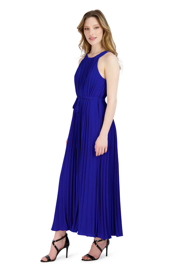 Julia Jordan DONNA RICCO - BELTED PLEATED DRESS COBALT
