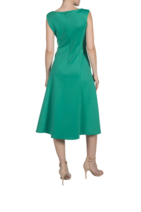 Julia Jordan DONNA RICCO - BOAT NECK DRESS RICH GREEN