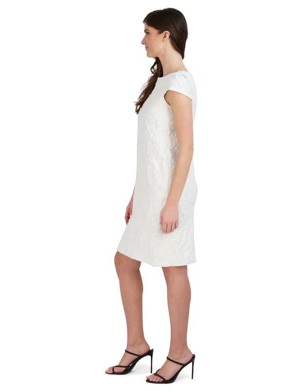 Julia Jordan DONNA RICCO - CAP SLEEVE SHEATH DRESS IVORY