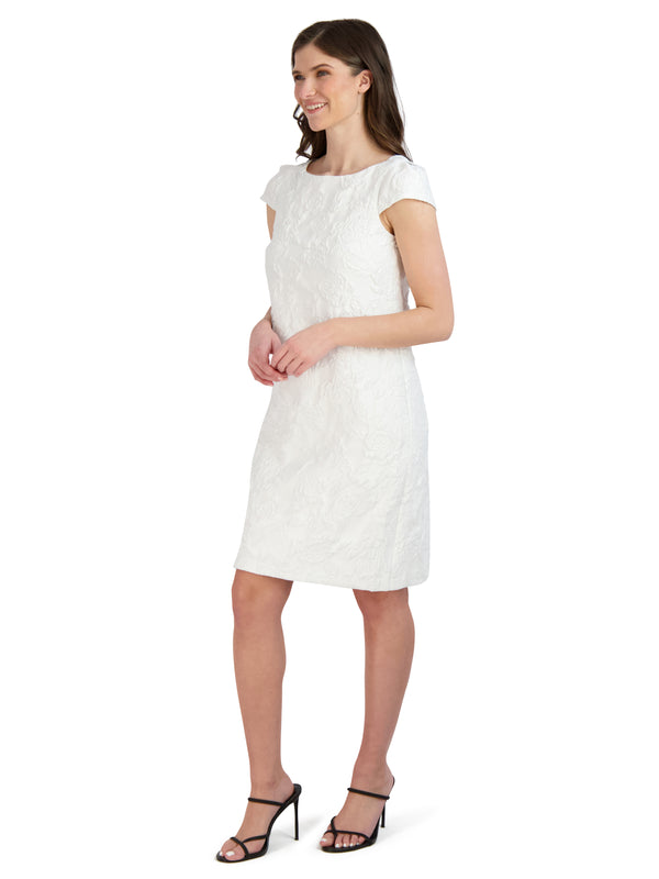 Julia Jordan DONNA RICCO - CAP SLEEVE SHEATH DRESS IVORY