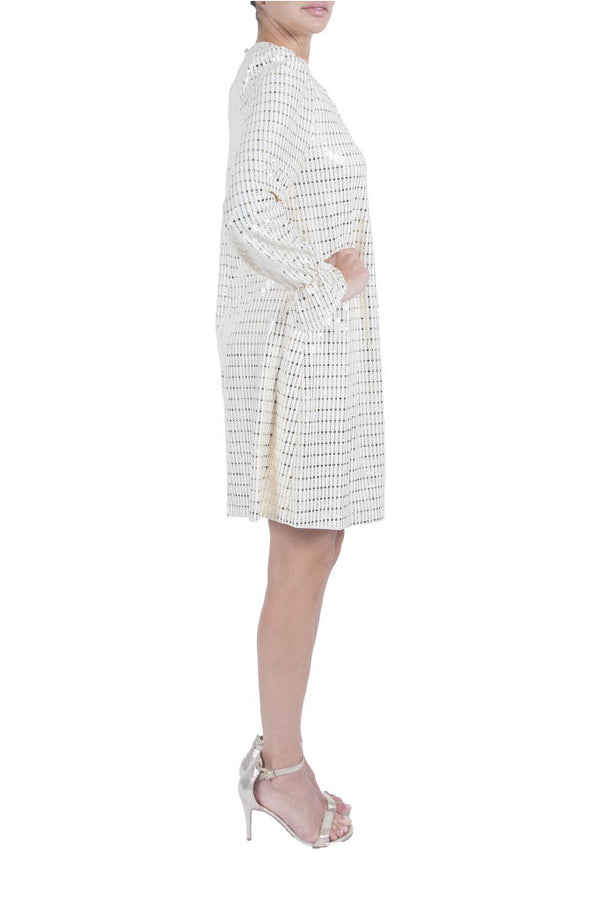 Julia Jordan DONNA RICCO - CREW NECK SEHATH DRESS GOLD