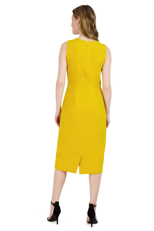Julia Jordan DONNA RICCO - KNOT ASSYMETRICAL NECKLINE DRESS YELLOW