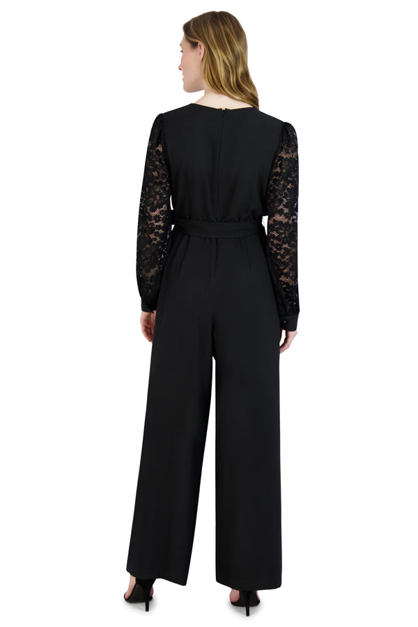 Julia Jordan DONNA RICCO - LONG SLEEVE JUMPSUIT BLACK