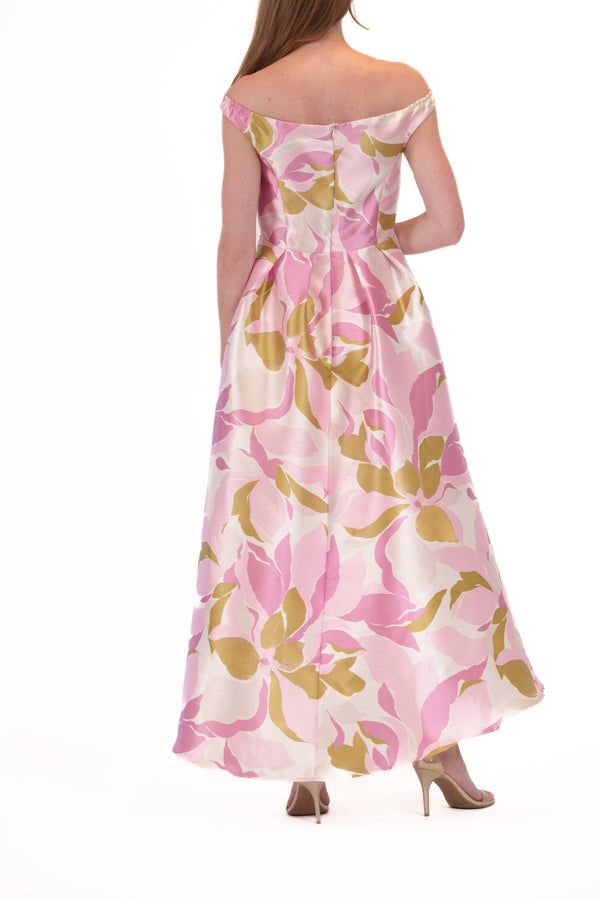 Julia Jordan DONNA RICCO - OFF THE SHOULDER HIGH LOW EVENING DRESS LIGHT PINK