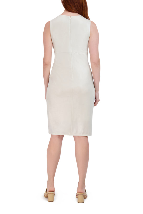 Julia Jordan DONNA RICCO - SLEEVELESS ASYMMETRICAL DRESS CHAMPAGNE/SILVER