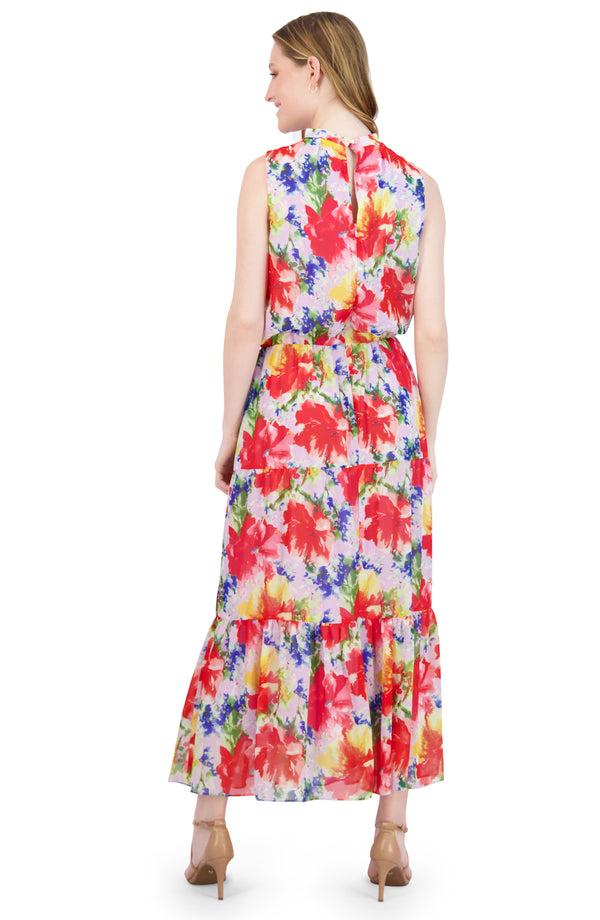 Julia Jordan DONNA RICCO - SLEEVELESS MAXI DRESS LAVENDER MULTI